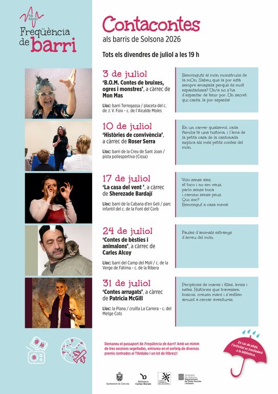 Contacontes als barris de Solsona tots els divendres de juliol